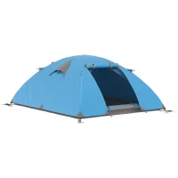 Outsunny Tente de camping 2-3 personnes dôme légère ventilée avec portes zippées sac de transport inclus 268 x 214 x 103 cm bleu(m-11)
