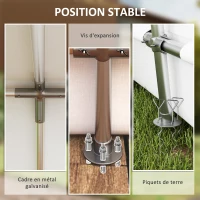 Outsunny Abri de Rangement Extérieur 3 x 4,5 m, tente de stockage étanche et anti-UV, porte enroulable, fenêtres, gris(m-5)