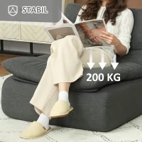 HOMCOM Schuim Vloerstoel, Loungefauteuil met Wasbare Hoes, Loungestoel voor Woonkamer, Slaapkamer, Grijs(m-6)