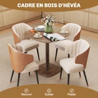 HOMCOM Table à manger pour 4 personne table de cuisine carrée style moderne avec plateau aspect bois, 70 x 70 cm, marron(m-4)