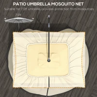 Outsunny Plasă de Țânțari pentru Umbrelă cu Ochiuri Dense și Deschidere cu Fermoar, 3x2,3 m, Bej(m-6)