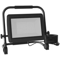 HOMCOM Lampă de Lucru LED, Portabilă și Rezistentă la Intemperii, 35x20x32 cm, Negru(m-11)