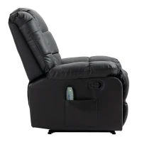 HOMCOM Massagesessel, Relaxsessel, 8 Vibrationspunkte, Liegefunktion, Kunstleder, schwarz, 94x99x99cm(m-13)