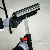 HOMCOM Servante d'atelier à rouleau pliable, support avec rouleau hauteur réglable 68 à 110 cm, charge max. 90 kg, noir(m-9)