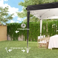 Outsunny Pavilion Pliabil cu Înălțime Reglabilă și Geantă de Transport, 300x300x273 cm, Negru(m-8)