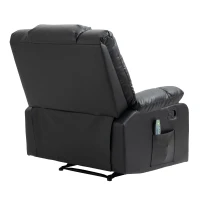 HOMCOM Massagesessel, Relaxsessel, 8 Vibrationspunkte, Liegefunktion, Kunstleder, schwarz, 94x99x99cm(m-12)