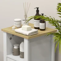 kleankin Slim Bathroom Storage Cabinet - White(m-8)