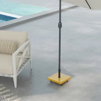 Outsunny Baza pentru Umbrela cu Bara de 34/38/48 mm, din Metal si Ciment, cu Roti cu Frana, 45x45x36.5 cm, Galben(m-7)