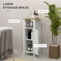 kleankin Slim Bathroom Storage Cabinet - White(m-4)