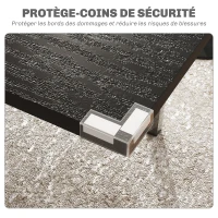 HOMCOM Table à manger pliante et extensible de 4 à 6 personnes, pieds en acier, pour petits espaces, salle à manger, noir(m-7)