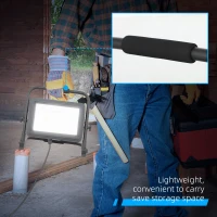 HOMCOM Lampă de Lucru LED, Portabilă și Rezistentă la Intemperii, 35x20x32 cm, Negru(m-8)