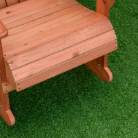 Outsunny Adirondack Gartenstuhl Schaukelstuhl Schaukelsessel Gartensessel Gartenmöbel Balkonstuhl Natur 77 x 94 x 97 cm(m-11)