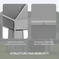 Outsunny Cort de Grădină cu Pereți Laterali din Plasă, 2 Uși, Orificii de Drenaj, Țăruși și Frânghii, 4x4 m, Gri(m-5)