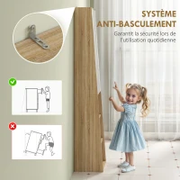 HOMCOM Meuble salle de bain colonne trapézoïdal avec porte miroir, étagère à 6 niveaux, 40 x 30 x 165 cm(m-7)