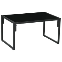 Outsunny Gartenmöbel-Set, 1 Glastisch, 2 Sessel. 1 Sofa, wetterbeständig,114 cm x 70 cm x 67 cm, Grau+Schwarz(m-14)