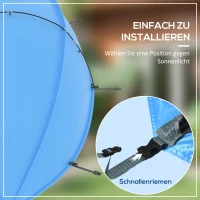 Outsunny Sonnenschutz für Pools, einfacher Aufbau, anpassbare Position, UV-Schutz, blau, 3 x 1,5 x 1,2 m(m-6)