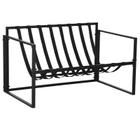 Outsunny Gartenmöbel-Set, 1 Glastisch, 2 Sessel. 1 Sofa, wetterbeständig,114 cm x 70 cm x 67 cm, Grau+Schwarz(m-11)