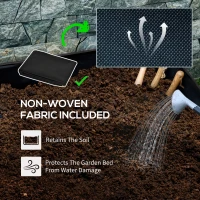 Outsunny Donica Wysoka, odporny na warunki atmosferyczne, 4 koła, drewno naturalne, czarny, 89 x 48 x 47 cm(m-7)