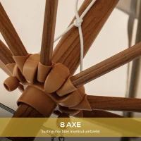 Outsunny Umbrelă de Grădină cu Deschidere cu Manivelă, Fald Dublu şi Înclinabil, 2.7x2.4 m, Alb Crem(m-7)