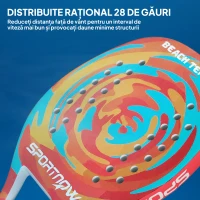 SportNow Racheta de Padel din Fibra de Carbon, cu Maner Antiderapant si Geanta de Transport, 28x23 cm, Galben(m-6)