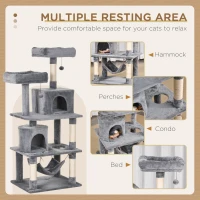 PawHut Krabpaal voor katten klimboom voor katten kattenmeubel met sisalpalen(m-4)