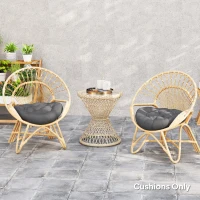 Outsunny Set of Two Φ60cm Outdoor Cushions - Dark Grey(m-8)