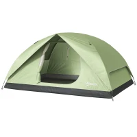 Outsunny Cort de Camping pentru 3 Persoane cu Port de Încărcare, Buzunare și Geantă de Transport, 205x275x135 cm, Verde(m-10)