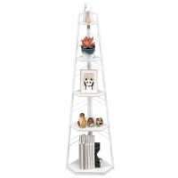 HOMCOM Five-Tier Corner Shelf - White(m-11)