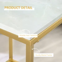 Outsunny Masuta de Cafea pentru Salon si Gradina, Culoare Auriu(m-6)