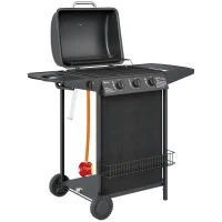 Outsunny Four Burner Gas Grill BBQ - Black(m-1)