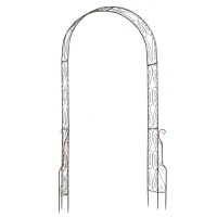 Outsunny Arche de Jardin Arche à rosiers Style Fer forgé dim. 120L x 30l x 226H cm métal époxy Noir Vieilli cuivré(m-10)