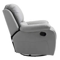 HOMCOM Relaxsessel, Liegesessel, neigbare Rücklehne, drehbar, Wippfunktion, mit Fußstütze, Stahl, grau, 93 x 100 x 98Hcm(m-11)