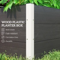 Outsunny plantenbak bloemenkuip terras balkon weerbestendig grijs zonder bodem buiten(m-6)