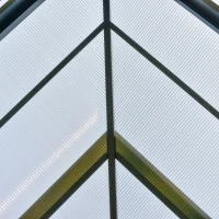 Outsunny 3 x 3(m) Hardtop Gazebo Canopy with Polycarbonate Roof, Aluminium Frame, Permanent Pavilion Garden Gazebo with Netting and Curtains for Patio, Deck, Dark Grey(m-13)