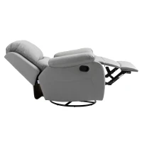 HOMCOM Relaxsessel, Liegesessel, neigbare Rücklehne, drehbar, Wippfunktion, mit Fußstütze, Stahl, grau, 93 x 100 x 98Hcm(m-10)