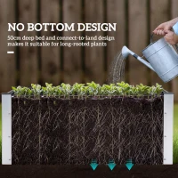 Outsunny plantenbak bloemenkuip terras balkon weerbestendig grijs zonder bodem buiten(m-5)