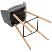 HOMCOM 2er-Set Barhocker, inkl. Fußstütze, Massivholz, 55 cm x 48c m x 100 cm,  Grau(m-13)