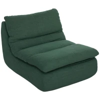 HOMCOM Schuim Vloerfauteuil, Ligstoel met Wasbare Hoes, Lounge Stoel voor Woonkamer, Slaapkamer, Groen(m-11)