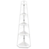 HOMCOM Five-Tier Corner Shelf - White(m-1)