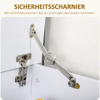 HOMCOM Truhe Aufbewahrungsbox Sitztruhe mit Stauraum Sicherheitsscharniere Holzkiste mit klappbarem Deckel für Wohnzimmer, Schlafzimmer, Spanplatte Weiß 100 x 40 x 40cm(m-5)