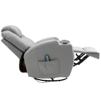 HOMCOM Massagesessel mit Fußstütze, 8 Vibrationspunkte, 5 Modi, inkl. Fernbedienung, Hellgrau(m-10)