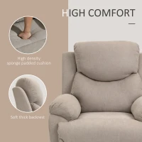 HOMCOM relaxfauteuil enkele sofa ligbed kantelbaar 150 ° TV-fauteuil linnen beige 97 x 96 x 105,5 cm(m-6)