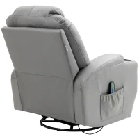 HOMCOM Massagesessel mit Fußstütze, 8 Vibrationspunkte, 5 Modi, inkl. Fernbedienung, Hellgrau(m-12)