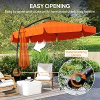 Outsunny 2.7m Garden Cantilever Banana Parasol - Orange(m-4)