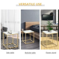 Outsunny Masuta de Cafea pentru Salon si Gradina, Culoare Auriu(m-5)