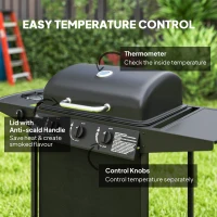 Outsunny Four Burner Gas Grill BBQ - Black(m-5)
