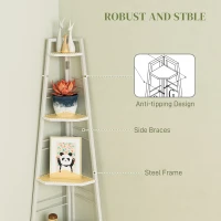 HOMCOM Five-Tier Corner Shelf - White(m-5)