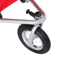 PawHut 2 in 1 hondenaanhanger fietskar jogger vlag regenhoes voor honden Rood(m-12)