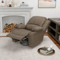 HOMCOM Relaxstoel met voetensteun en ligfunctie, inclusief bekerhouder, tv-stoel, 87 cm x 95 cm x 102 cm, Donkerbruin(m-10)