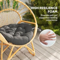 Outsunny Set of Two Φ60cm Outdoor Cushions - Dark Grey(m-4)